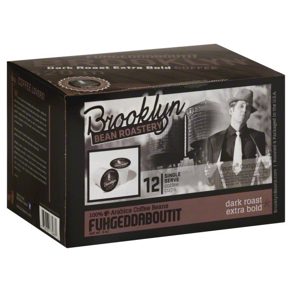slide 1 of 2, Brooklyn Bean Roastery Coffee Cups, Dark Roast Extra Bold, Fuhgeddaboudit, Single Serve, 12 ct