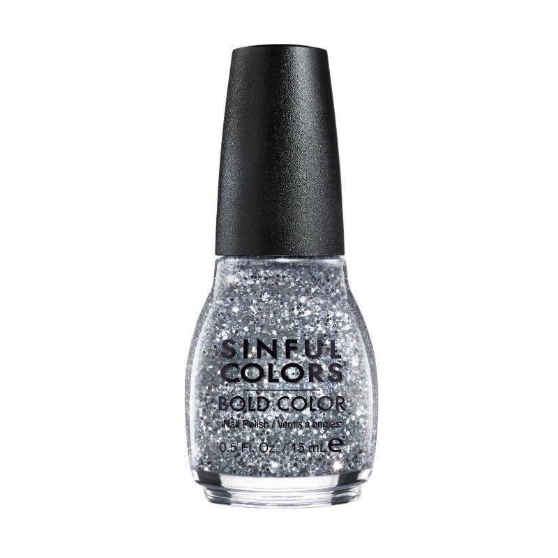 slide 1 of 4, Sinful Colors Bold Color Nail Polish - Queen of Beauty Silver - 0.5 fl oz, 0.5 fl oz