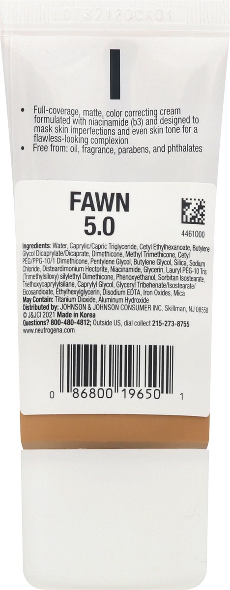 slide 9 of 12, Neutrogena Clear Coverage Fawn 5.0 Flawless Matte CC Cream 1 oz, 1 oz