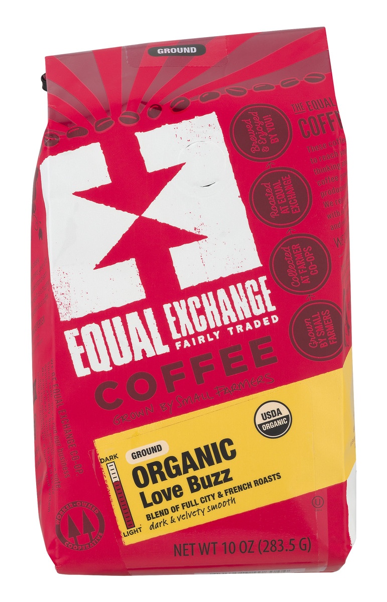 slide 1 of 1, Equal Exchange Organic Love Buzz French Roast Ground Coffee, 12 oz