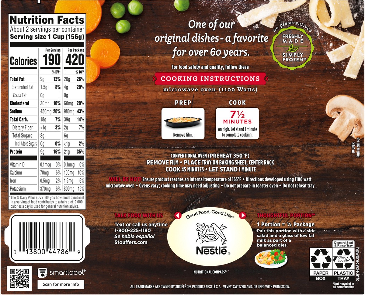 slide 4 of 8, Stouffer's Escalloped Chicken and Noodles Frozen Meal, 12 oz