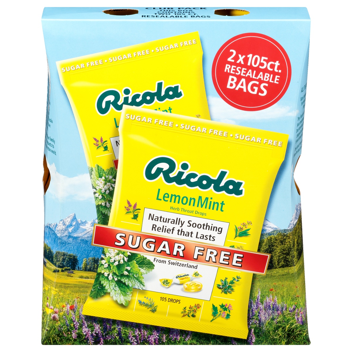 Ricola Sugar Free Lemon Mint Herb Throat Drops, 105 ct.