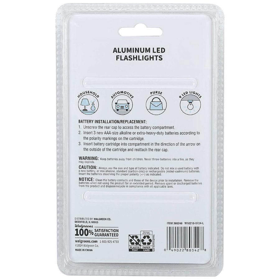 slide 2 of 2, Complete Home LED Aluminum Flashlights Assorted, 3 ct