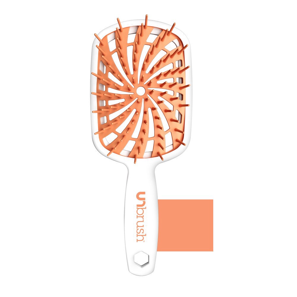 slide 2 of 2, Unbrush® Plus Detangling Hair Brush - White & Orange Sherbet, 1 ct