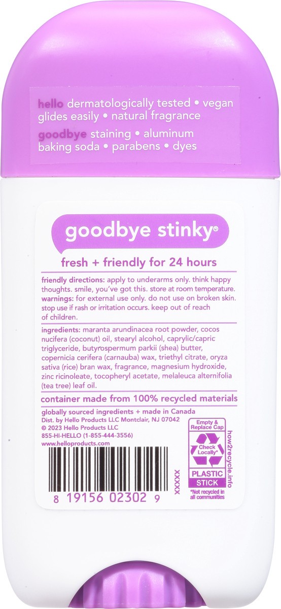 slide 10 of 12, hello Lavender Vanilla Aluminum Free Deodorant for Women and Men with Shea Butter, 24-Hour Freshness, Baking Soda Free Deodorant, Dermatologically Tested, 2.6 Oz. Stick, 2.6 oz