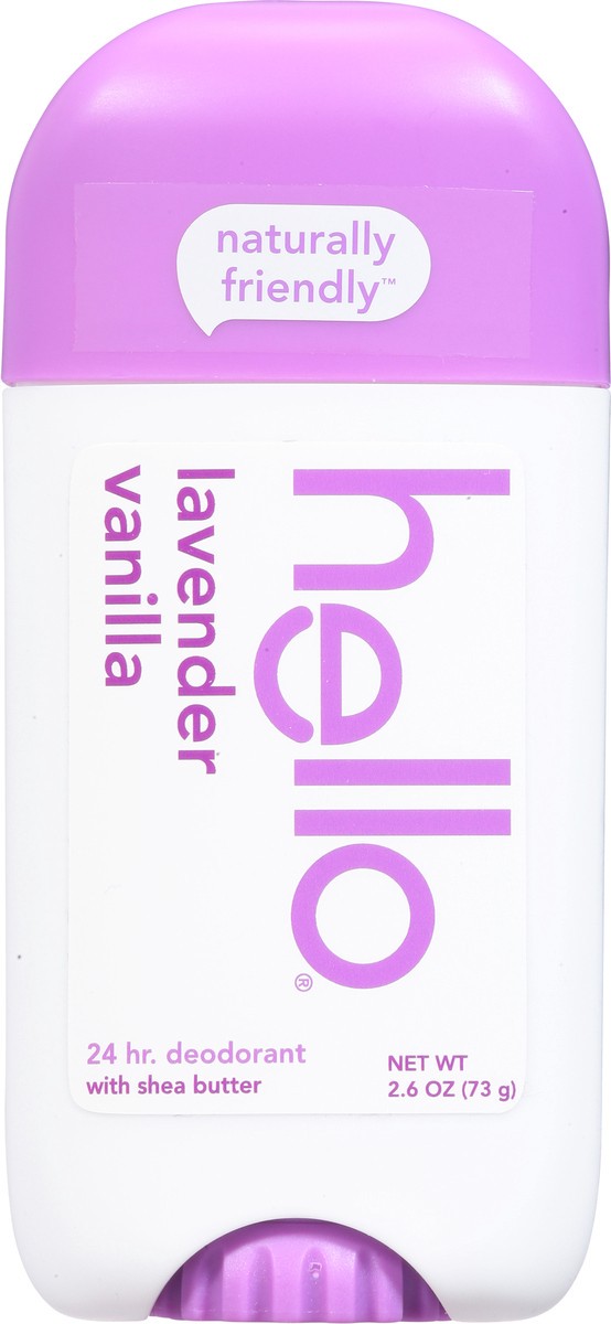 slide 11 of 12, hello Lavender Vanilla Aluminum Free Deodorant for Women and Men with Shea Butter, 24-Hour Freshness, Baking Soda Free Deodorant, Dermatologically Tested, 2.6 Oz. Stick, 2.6 oz