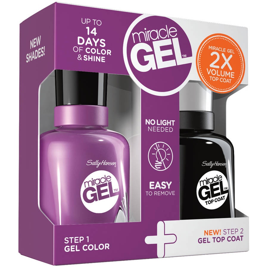 slide 1 of 1, Sally Hansen Miracle Gel Nail Polish Duo Pack, Hunger Flames, 1 fl oz