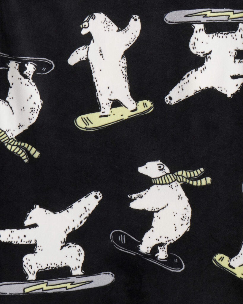 slide 2 of 2, Carter's Carters Boys Polar Bear Print DreamPlush Long-Sleeve Snug Fit 2-Piece Pajamas - Black Black 8, 2 pc
