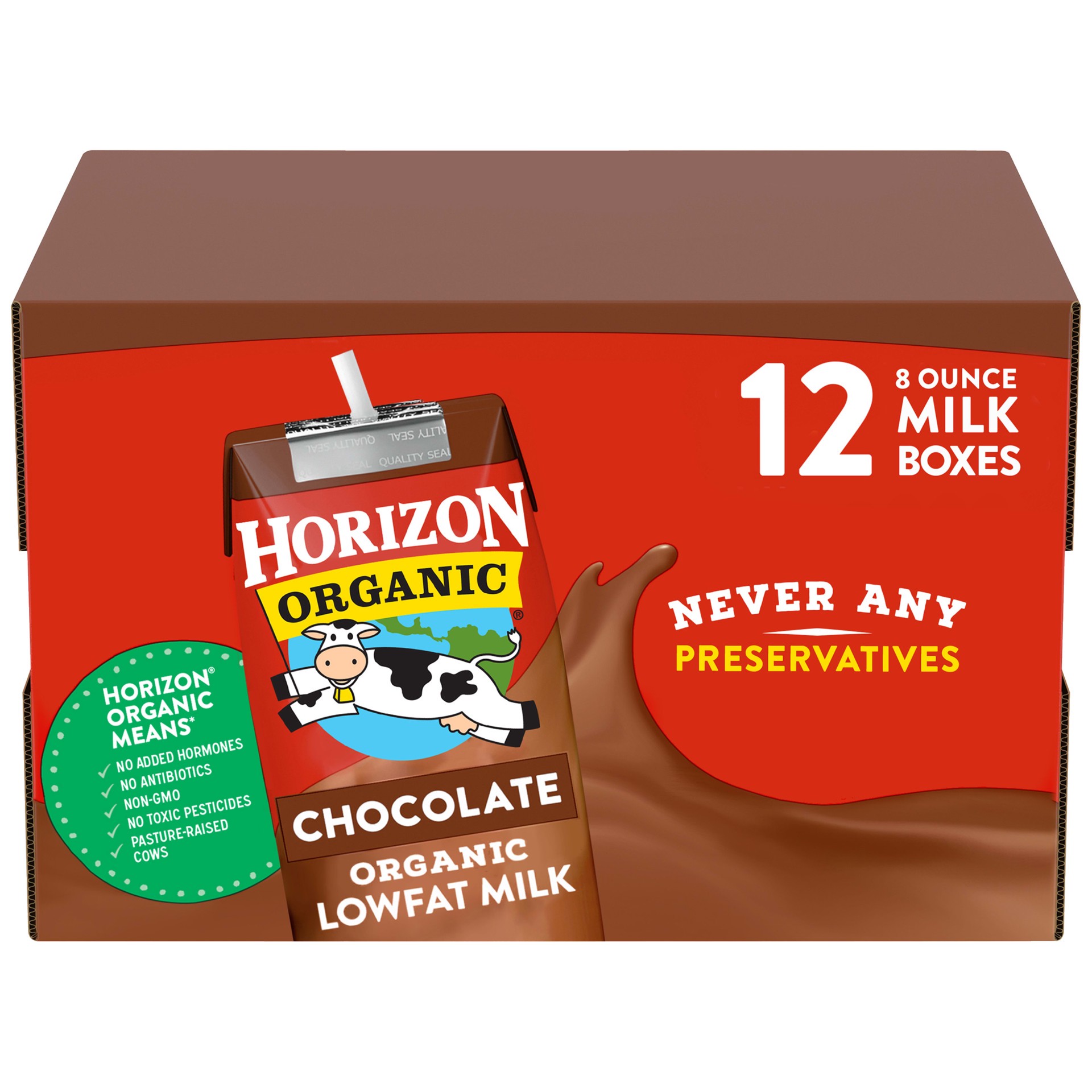 slide 1 of 5, Horizon Organic Shelf-Stable 1% Low Fat Milk Boxes, Chocolate, 8 fl oz, 12 Pack, 12 ct; 8 fl oz