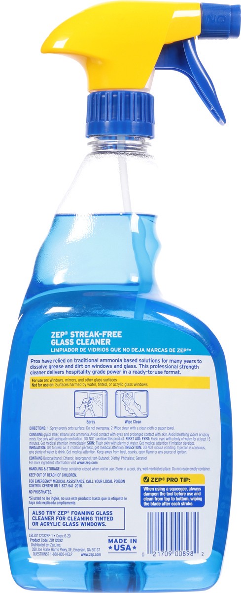 slide 8 of 11, Zep Streak-Free Glass Cleaner 1 qt Bottle, 1 qt
