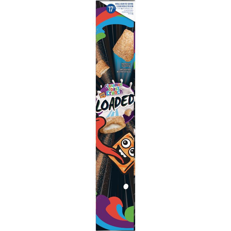 slide 5 of 7, Cinnamon Toast Crunch Loaded Cereal, Cinnamon Sugar Cereal With Artificially Flavored Vanilla Crème Filling, Family Size, 15.1 oz, 15.1 oz