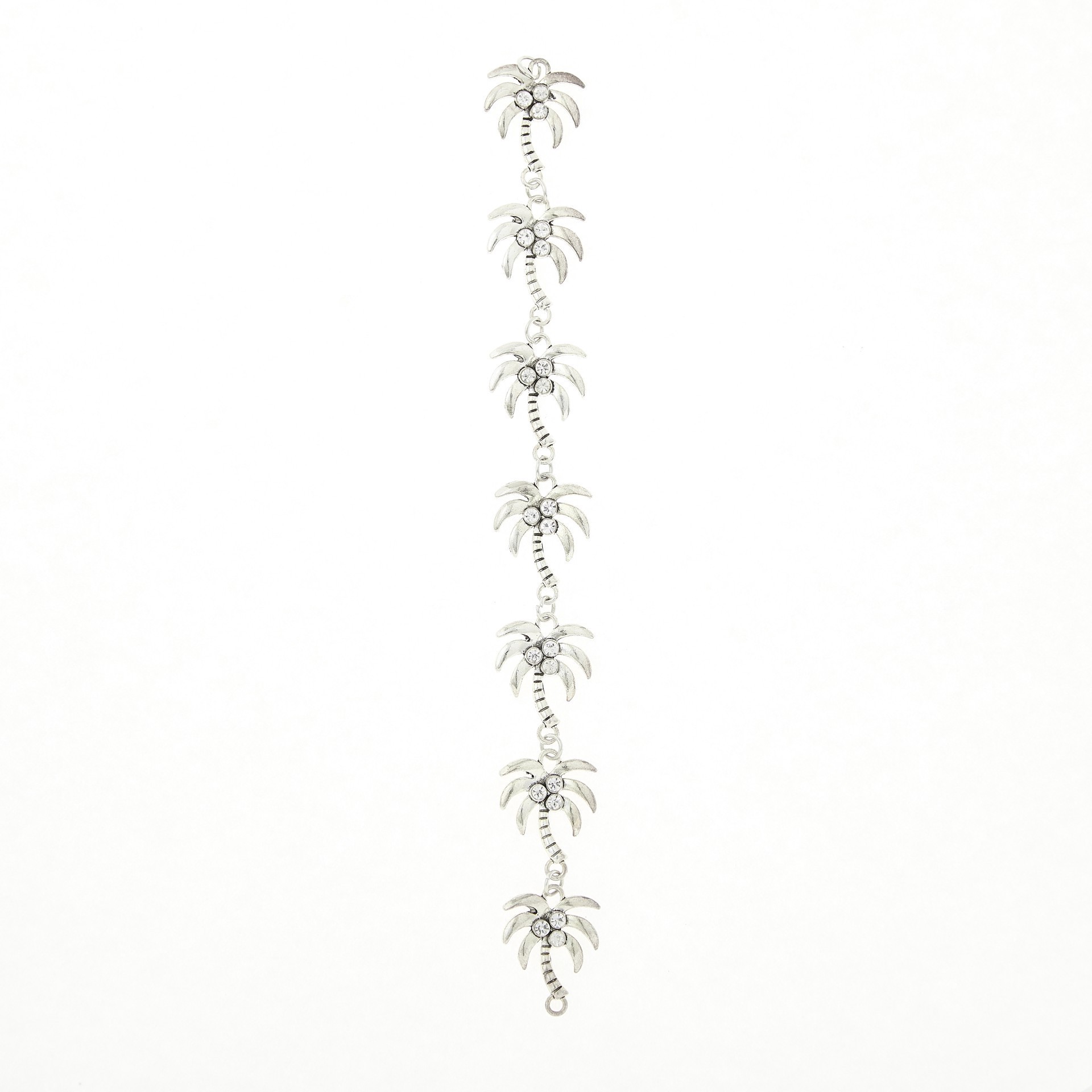 slide 2 of 3, Rhodium Metal Palm Tree Beads By Bead Landing, 25 mm