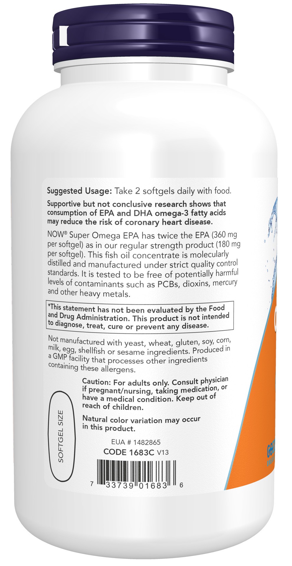 slide 3 of 4, NOW Super Omega EPA Fish Oil, Double Strength - 240 Softgels, 240 ct
