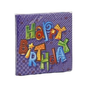 slide 1 of 1, Party Creations Zany Birthday Napkins, 16 ct