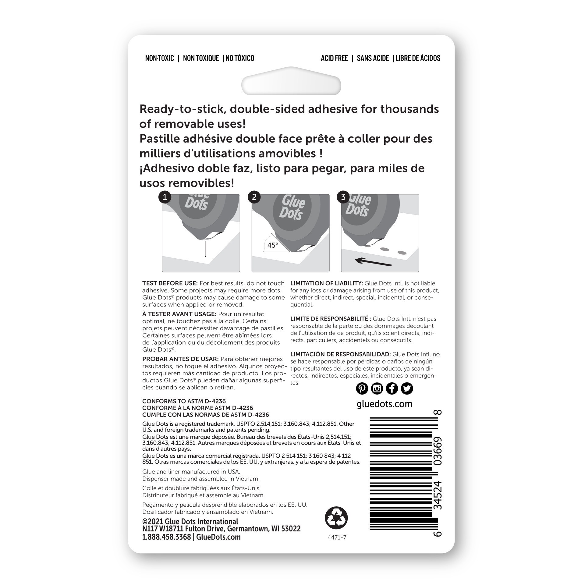 slide 2 of 3, Glue Dots Dispnsr Perm, 1 ct