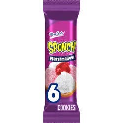 Marinela Sponch Coconut and Strawberry Marshmallow Cookies, 6 count, Cookies, 3.17 oz Bag