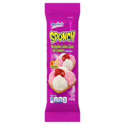 Marinela Sponch Coconut and Strawberry Marshmallow Cookies, 6 count, Cookies, 3.17 oz Bag