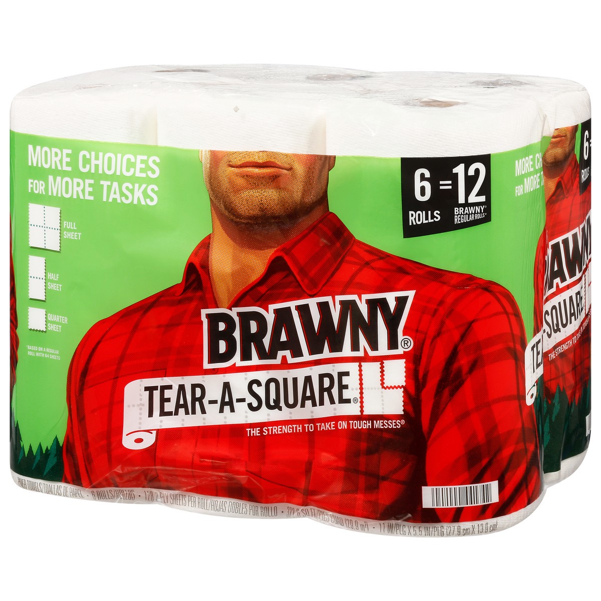 slide 3 of 9, Brawny Tear-A-Square 2-Ply Paper Towels 6 ea, 6 ct