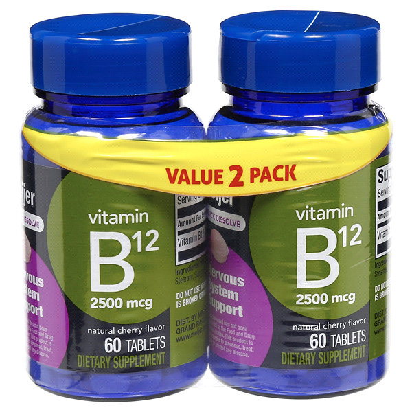 slide 1 of 4, Meijer Vitamin B12 2500 mcg, Cherry, Value, 2 pk; 60 ct