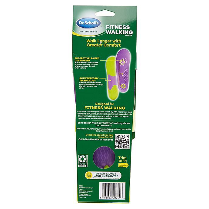 slide 2 of 2, Dr. Scholl's Athletic Series Fitness Walking Women's Insoles, 6 ct; 11