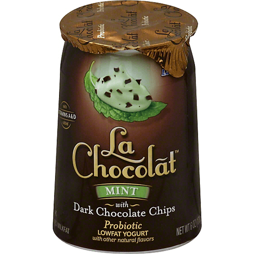 slide 1 of 1, La Chocolat Mint With Dark Chocolate Chips Probiotic Lowfat Yogurt, 6 oz