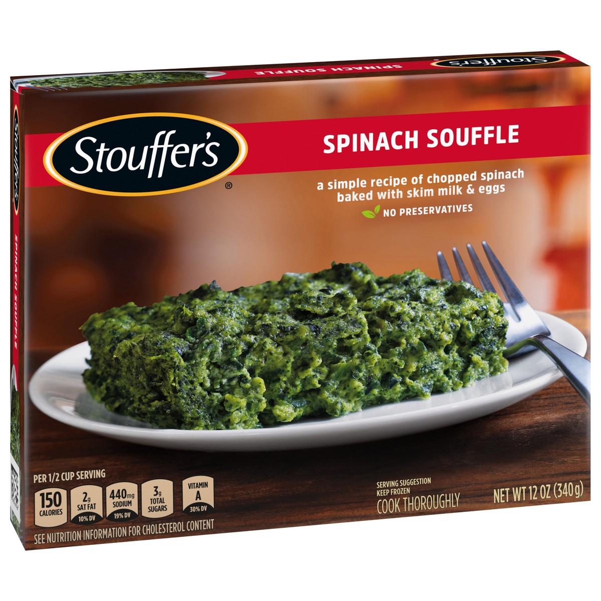 slide 12 of 14, Stouffer's Spinach Souffle Frozen Side Dish, 12 oz