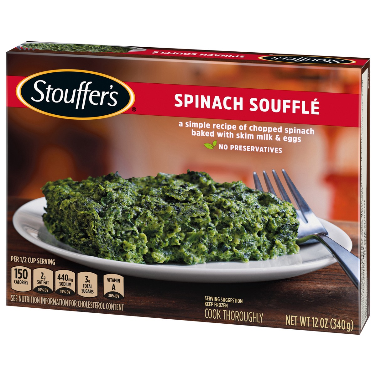 slide 13 of 14, Stouffer's Spinach Souffle Frozen Side Dish, 12 oz