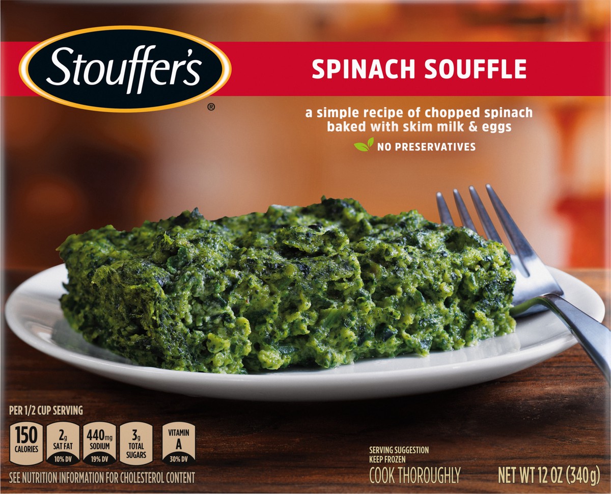 slide 5 of 14, Stouffer's Spinach Souffle Frozen Side Dish, 12 oz
