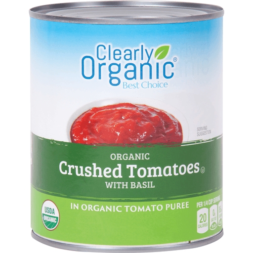 slide 1 of 1, Clearly Organic Crushed Tomatoes with Basil, 28 oz