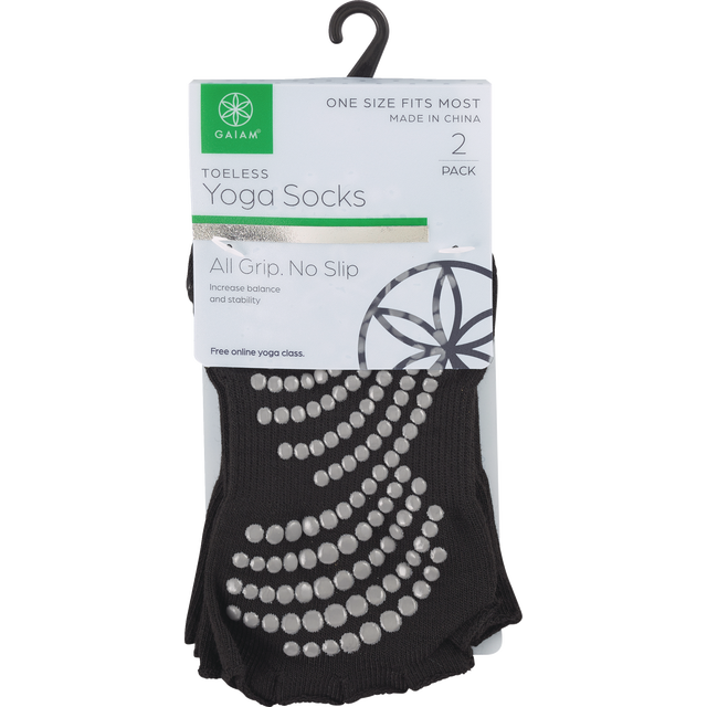 slide 1 of 1, Gaim Toeless Yoga Socks 2Pk, 1 ct
