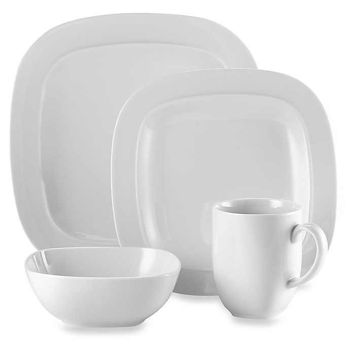 slide 1 of 3, Denby Square Dinnerware Place Setting - White, 4 ct