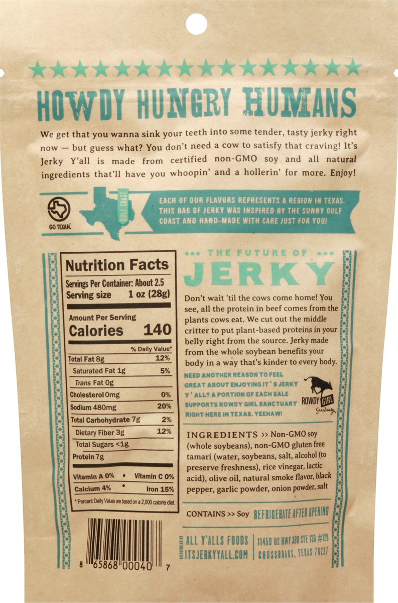 slide 2 of 9, Its Jerky Y All Plant-Based Black Pepper & Sea Salt Jerky 2.69 oz, 2.69 oz