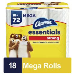 Charmin Essentials Strong Toilet Paper 18 Mega Rolls, 429 sheets per roll