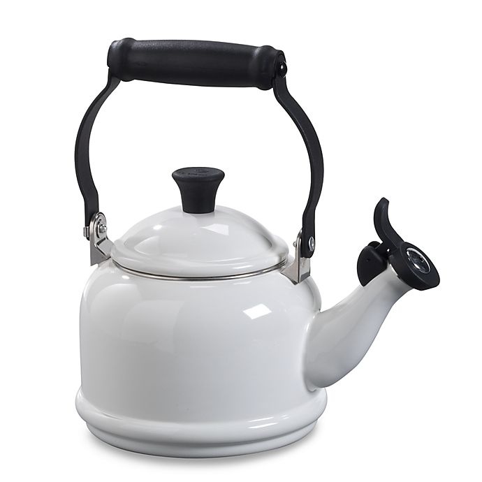 slide 1 of 1, Le Creuset Demi Whistling Tea Kettle - White, 1.25 qt