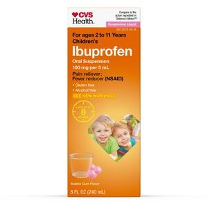 slide 1 of 1, CVS Health Children's Ibuprofen Oral Suspension 100 Mg Per 5 Ml (Nsaid), Bubble Gum Flavor, 8 oz