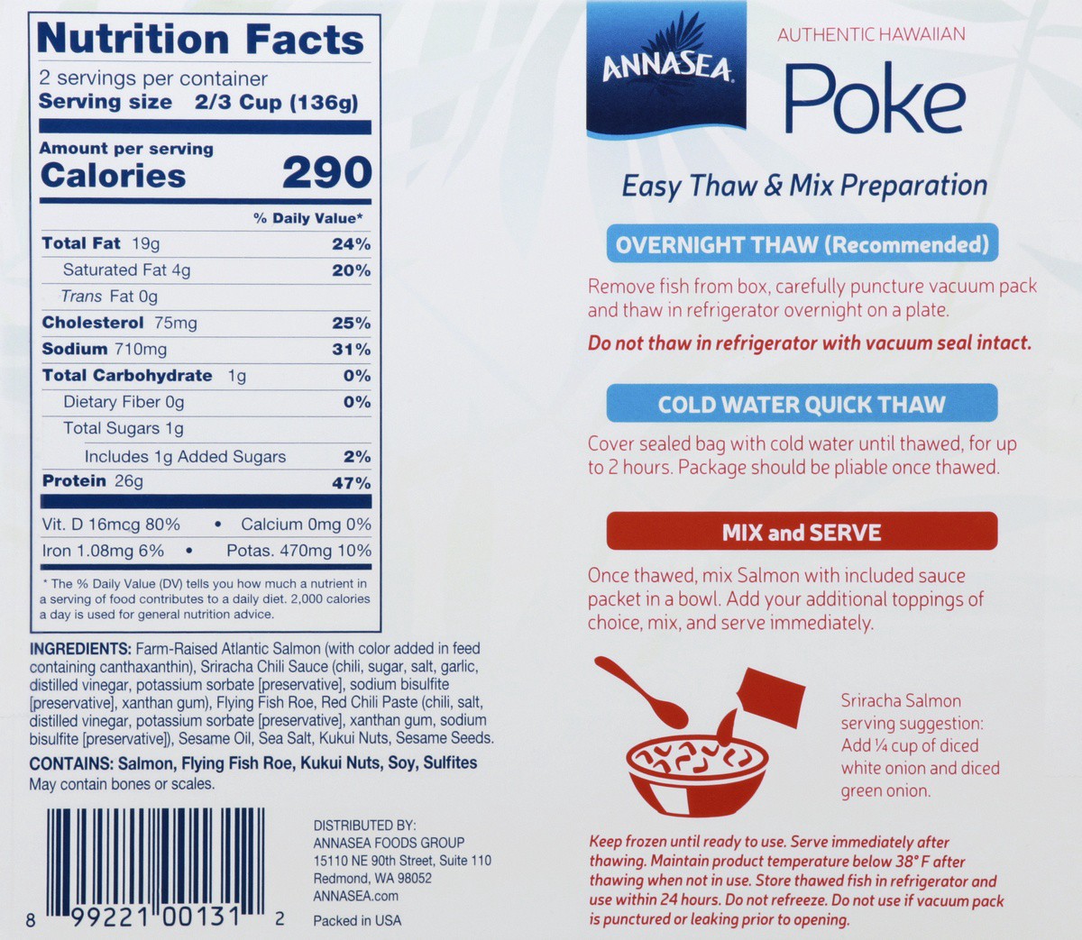 slide 9 of 9, Annasea Sriracha Salmon Poke 10 oz, 10 oz