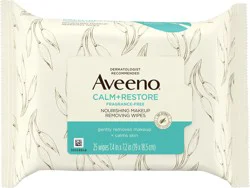 Aveeno Calm + Restore Unscented Makeup Remover Facial Wipes, 25 ct