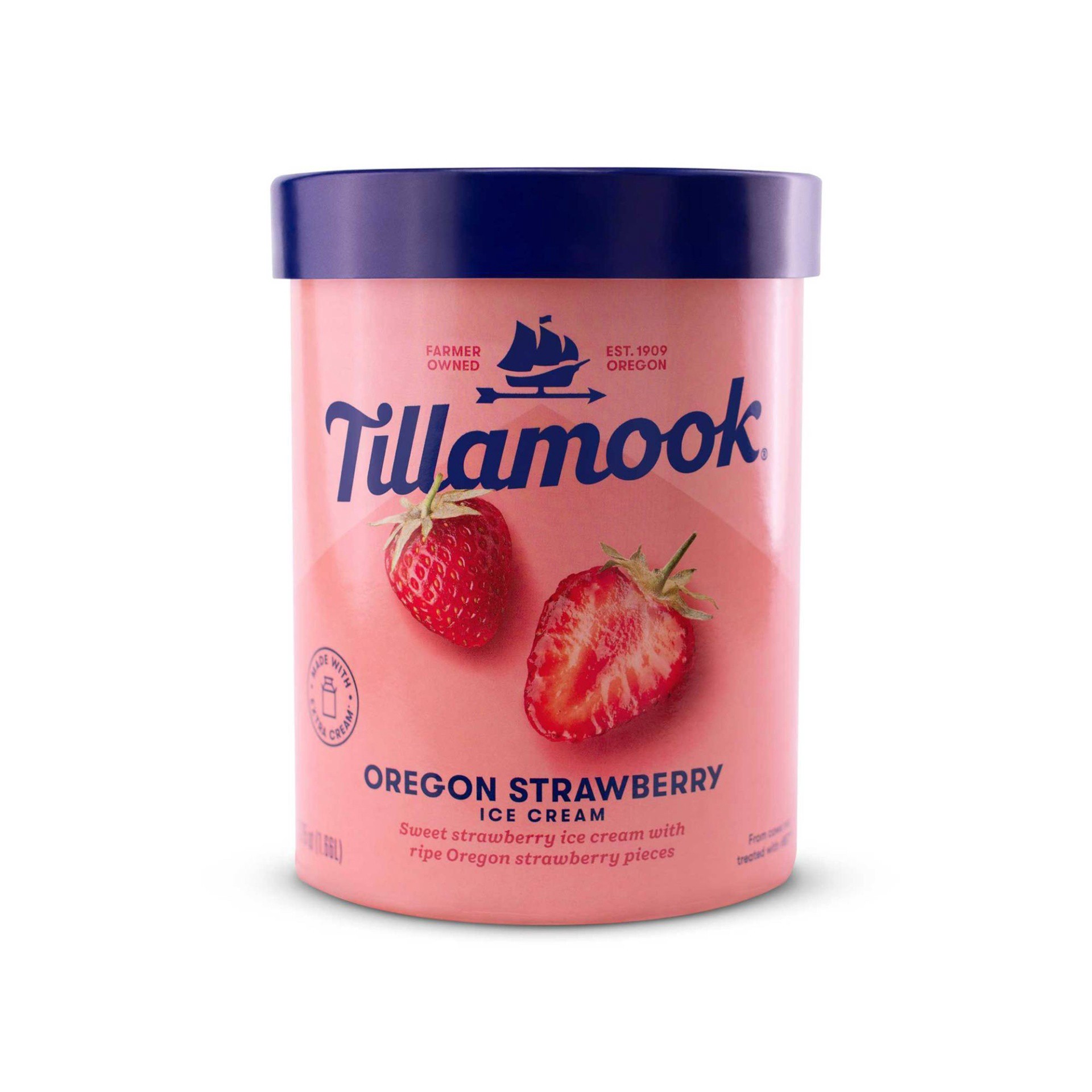 slide 1 of 7, Tillamook Oregon Strawberry Ice Cream, 1.75 qt