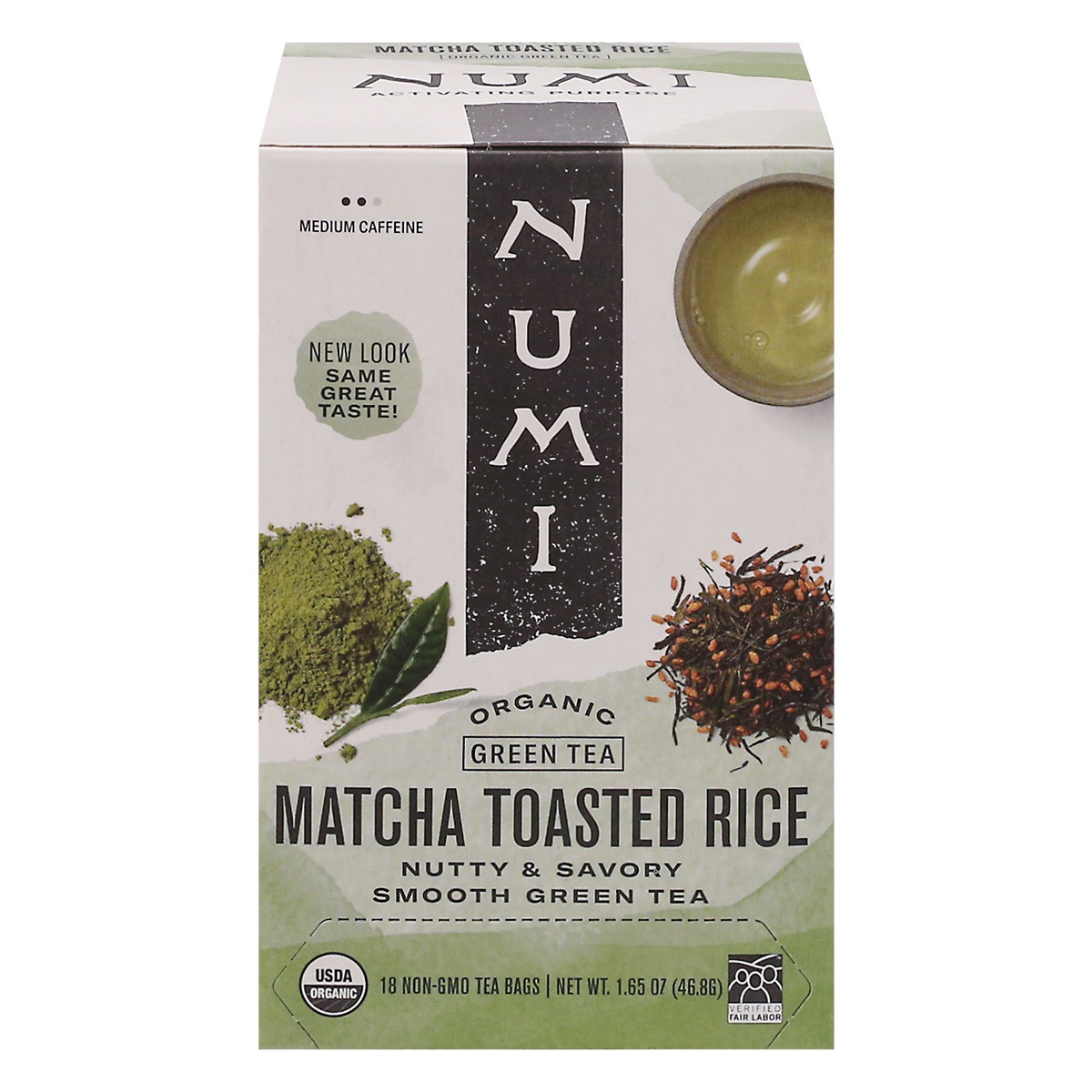 slide 1 of 1, Numi Organic Gen Mai Cha Toasted Rice Green Tea, 18 ct