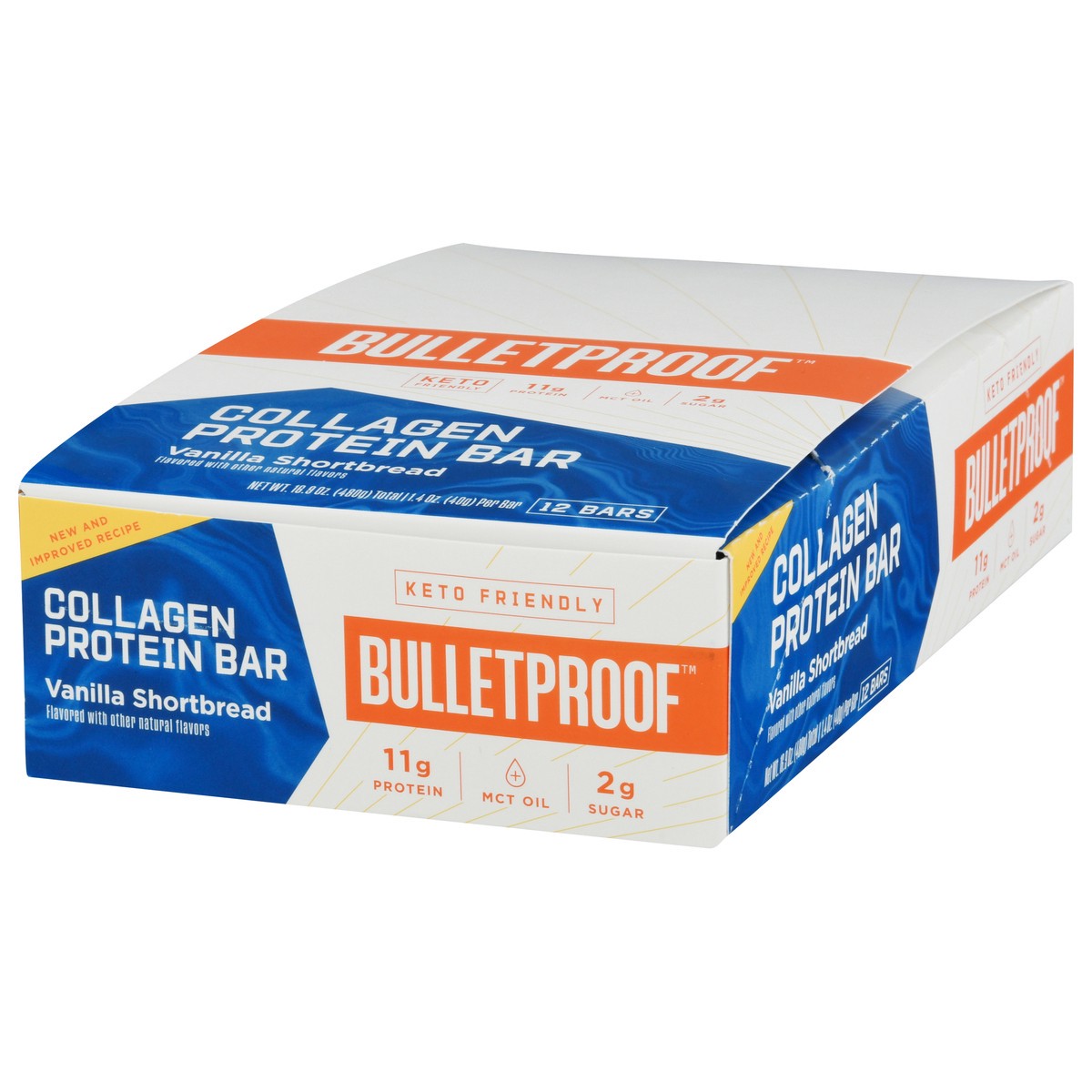 slide 13 of 14, Bulletproof Vanilla Shortbread Collagen Protein Bar 12 - 1.4 oz Bars, 12 ct