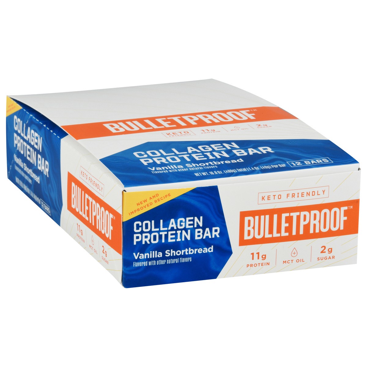 slide 8 of 14, Bulletproof Vanilla Shortbread Collagen Protein Bar 12 - 1.4 oz Bars, 12 ct