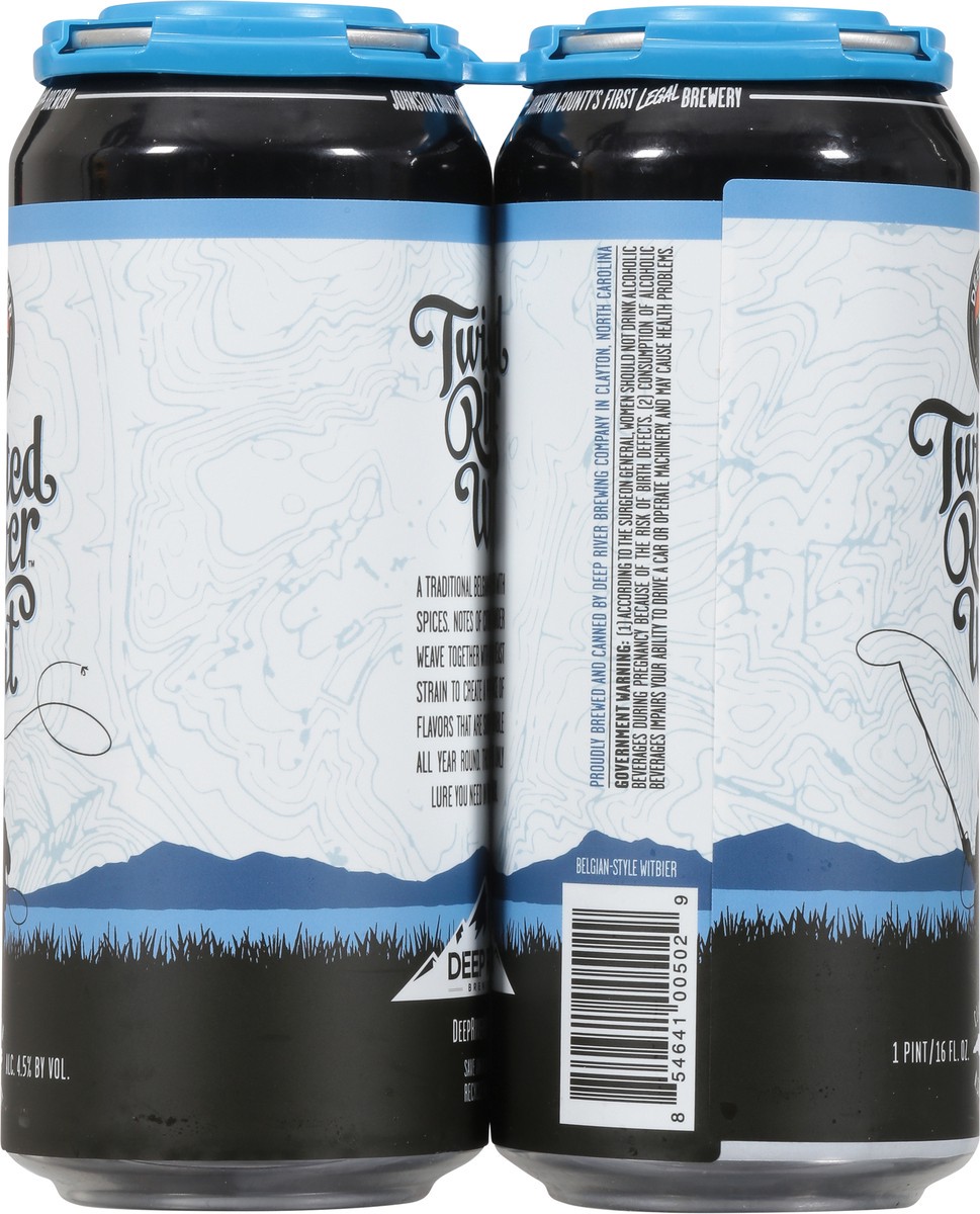 slide 6 of 9, Deep River Wit Twisted River Beer 4 - 1 pt Cans, 4 ct