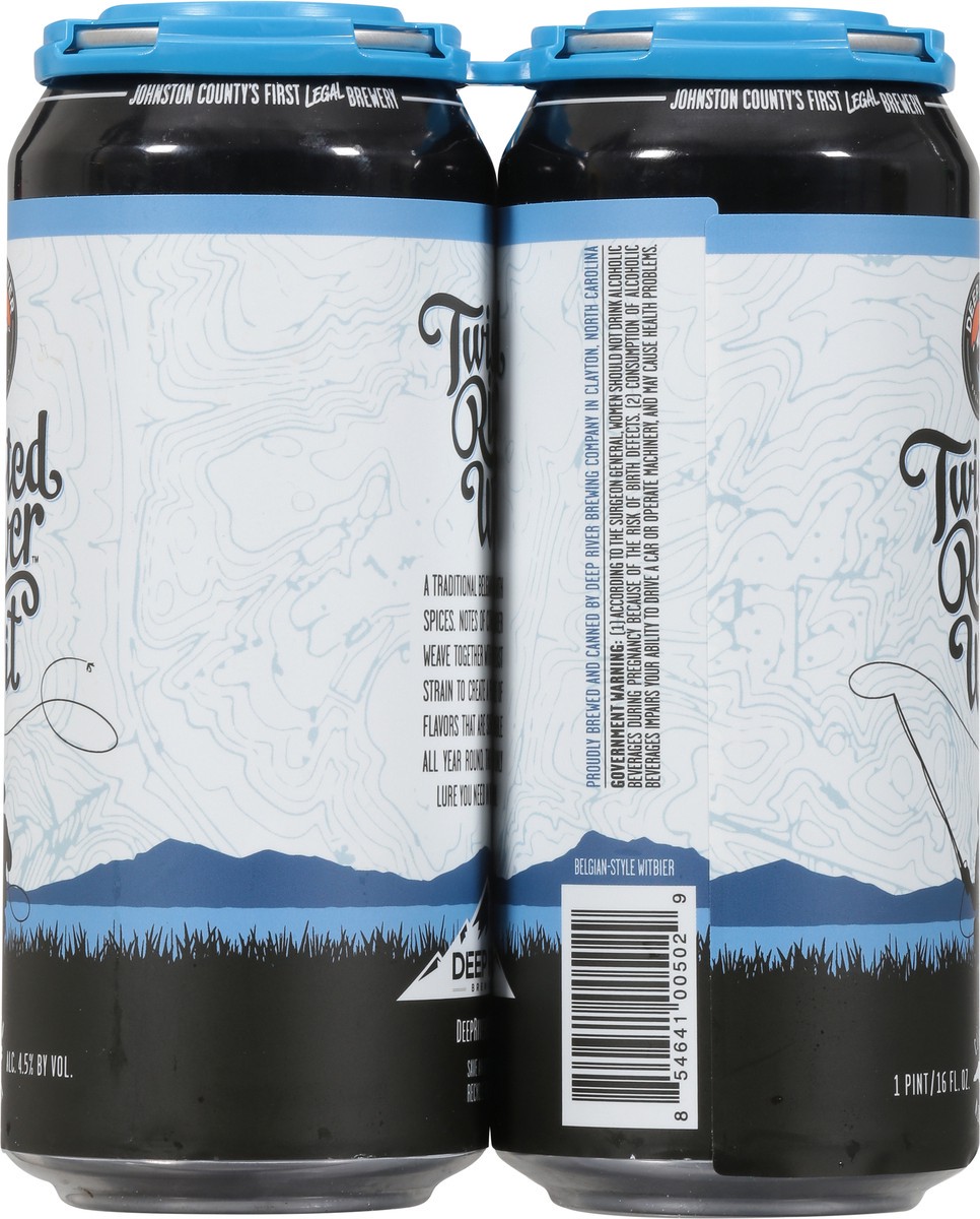 slide 3 of 9, Deep River Wit Twisted River Beer 4 - 1 pt Cans, 4 ct