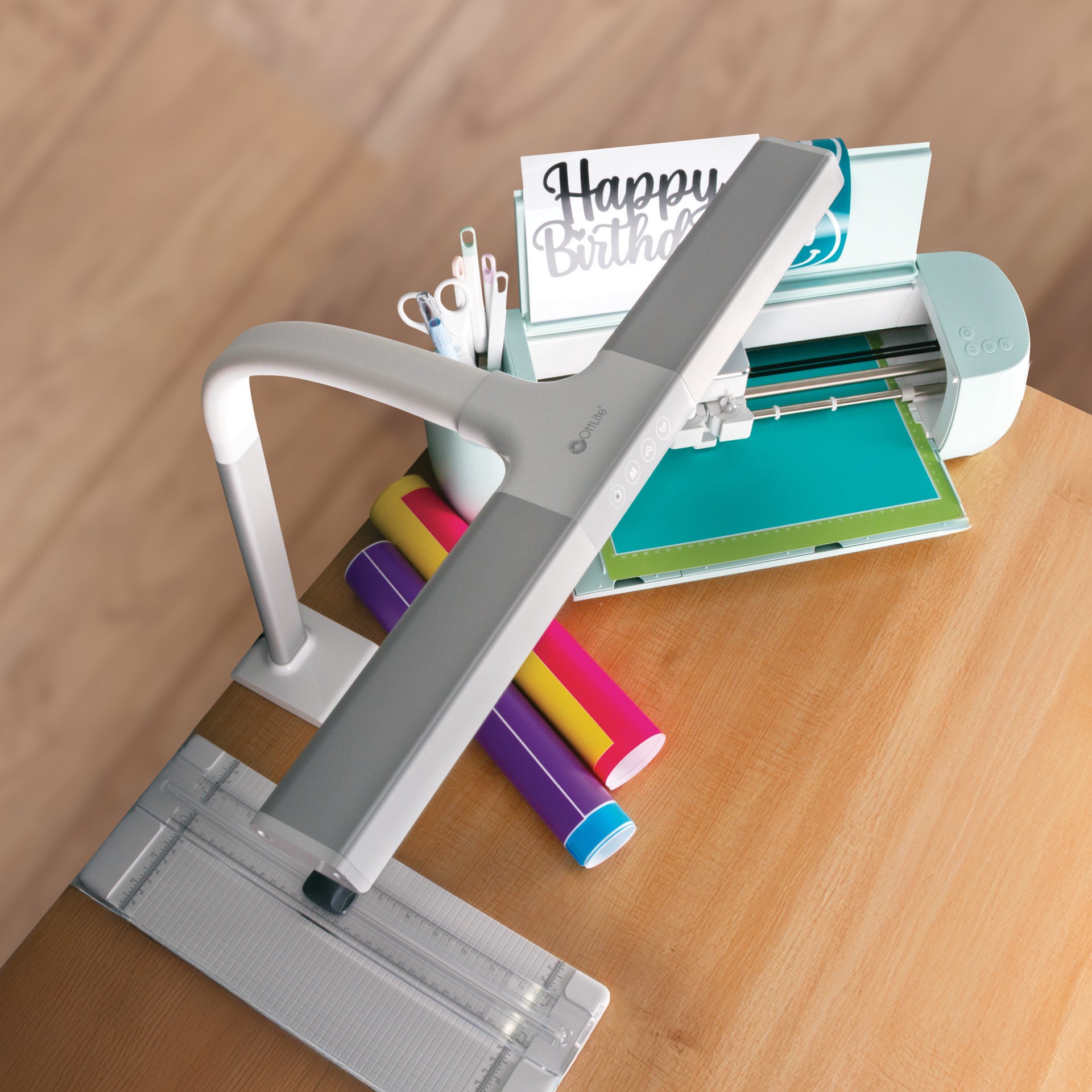 slide 5 of 10, Ott Lite Ottlite Extra Wide Area Led Clamp Lamp, 19.5 in