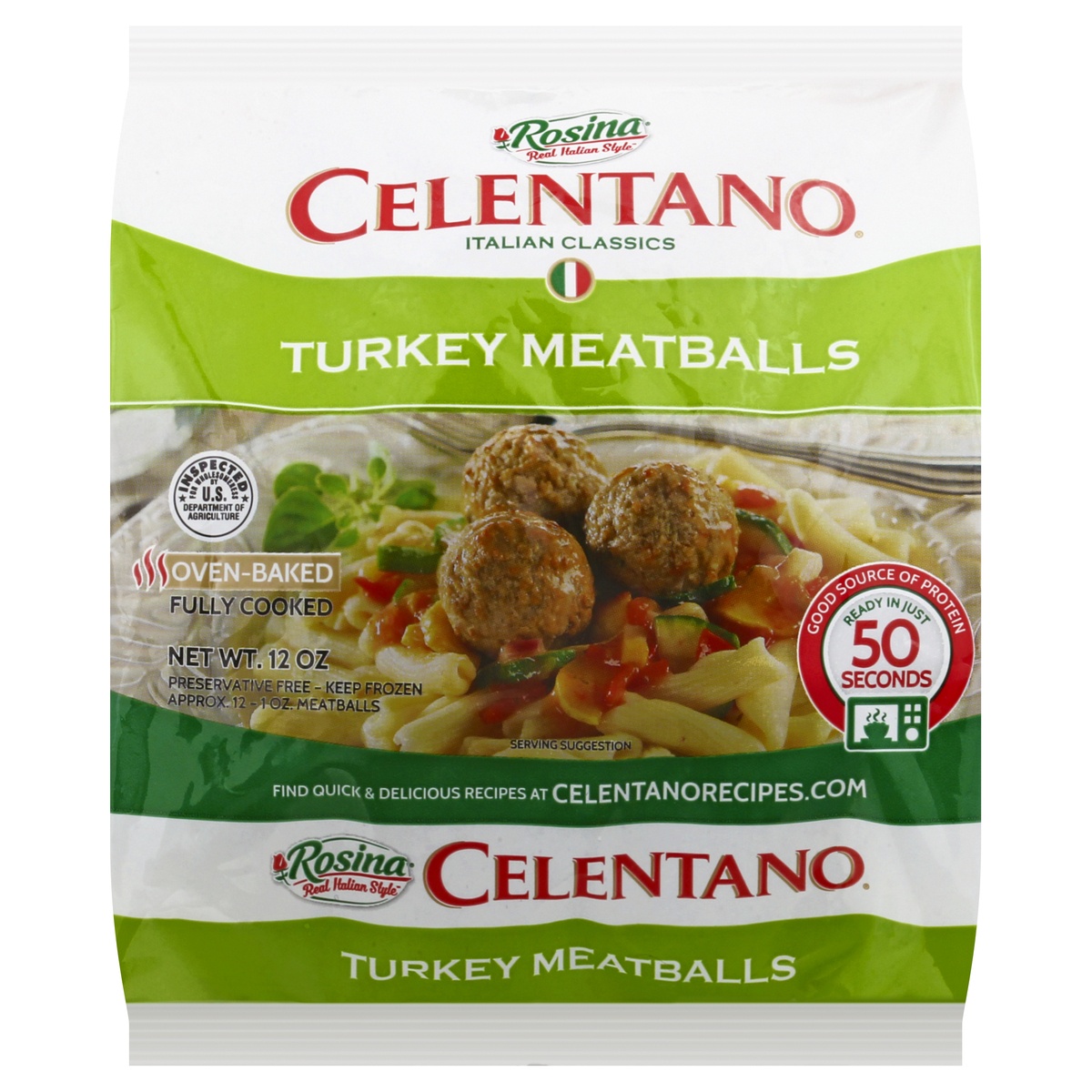 slide 1 of 1, Celentano Turkey Meatballs, 12 oz