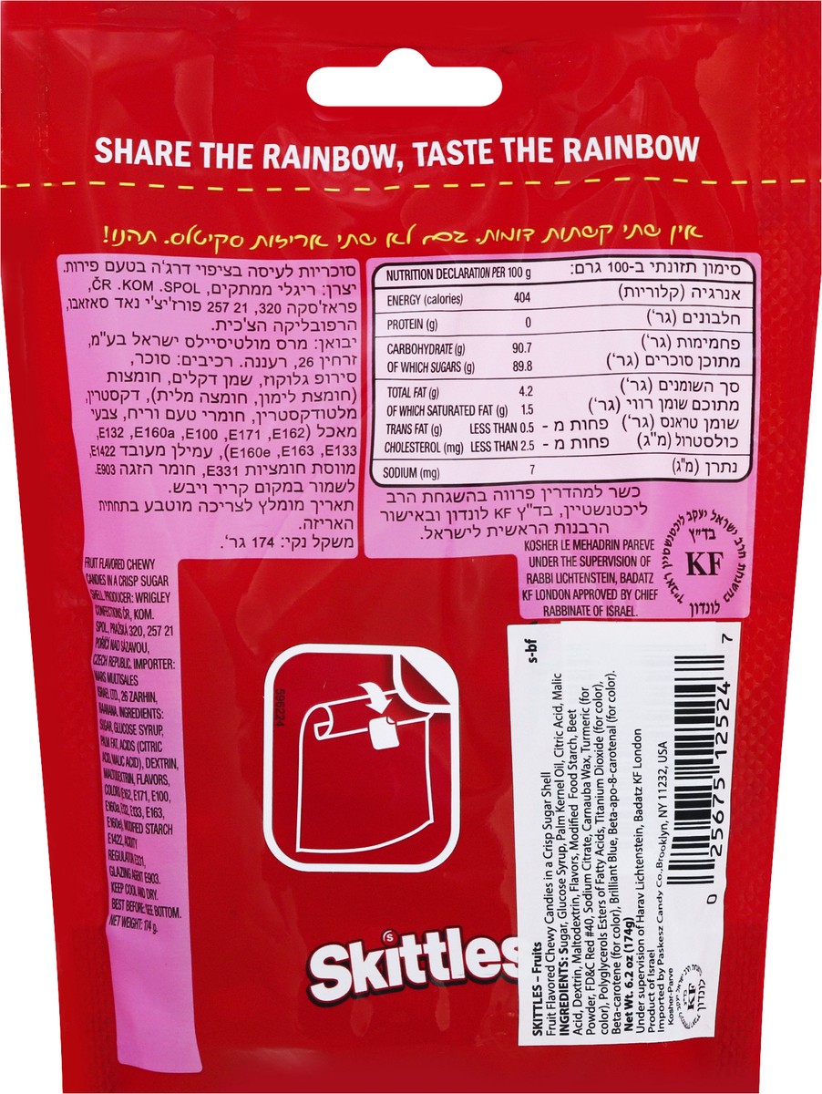 slide 5 of 9, Skittles Fruits Candy 6.2 oz, 6.2 oz