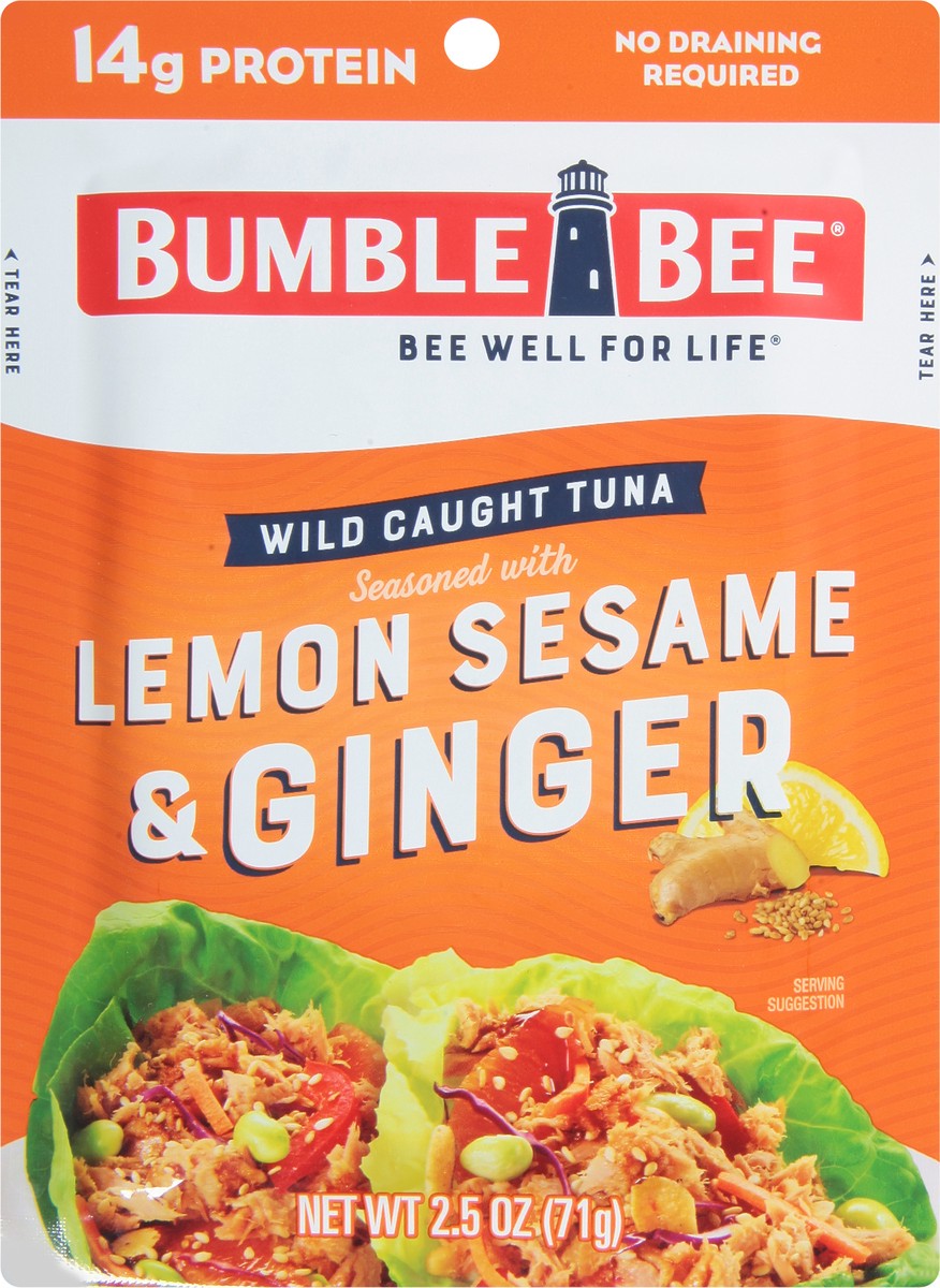 slide 3 of 9, Bumble Bee Wild Caught Lemon Sesame & Ginger Tuna 2.5 oz, 2.5 oz