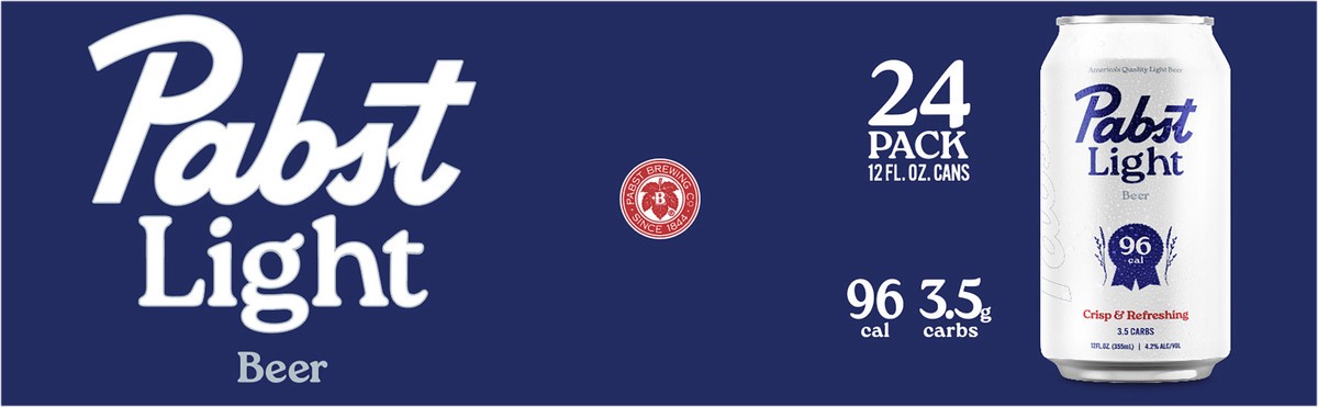 slide 8 of 9, Pabst Light Beer, 24 pack, 12 fl oz Aluminum Cans, 4.2% ABV, Domestic Lager, Milwaukee, WI, 12 ct