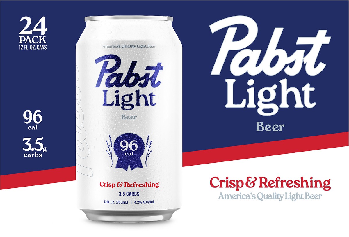 slide 9 of 9, Pabst Light Beer, 24 pack, 12 fl oz Aluminum Cans, 4.2% ABV, Domestic Lager, Milwaukee, WI, 12 ct