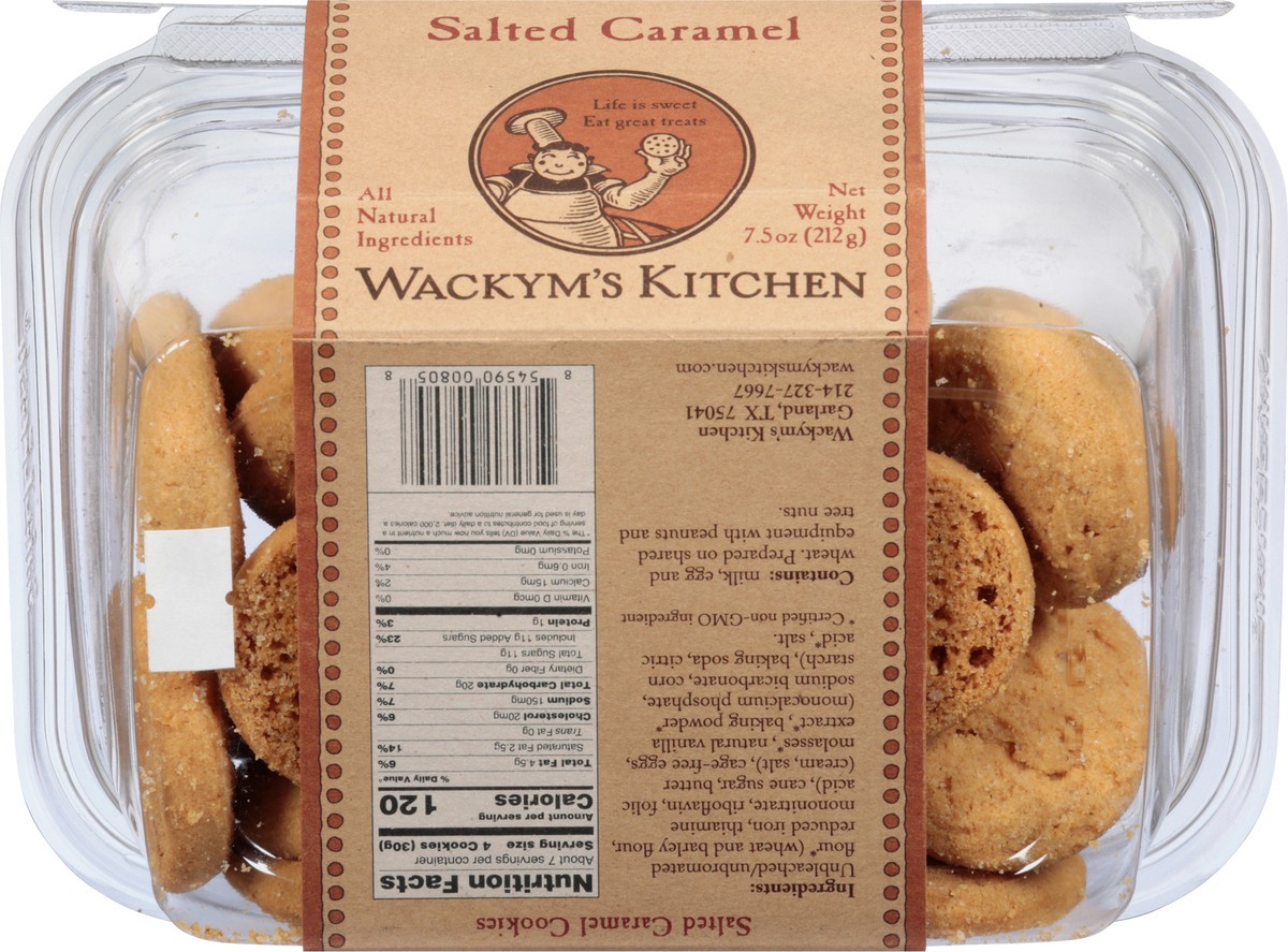 slide 12 of 12, Wackym's Kitchen All Natural Crunchy Salted Caramel Cookies 7.5 oz, 7.5 oz